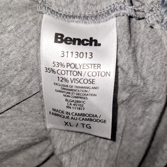Bench. Grey Long Sleeve Top with Logo Size XL - Picture 4 of 5